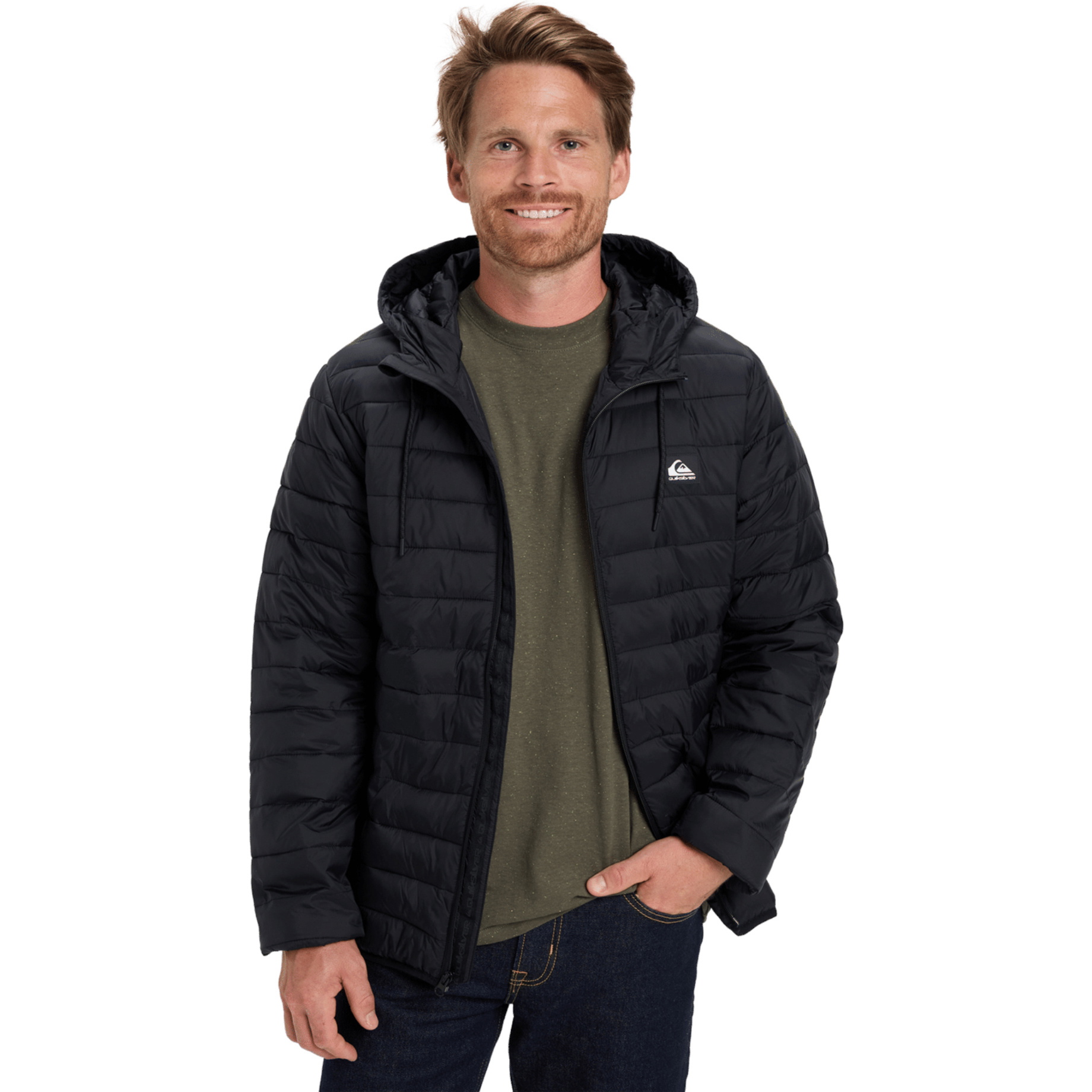2026 Quiksilver Mens Scaly Hooded Insulator Jacket EQYJK04189 - Black